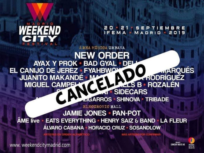 Cancelan festival weekend City Madrid por falta de intereses